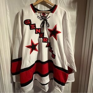 Flint Generals Hockey Jersey #58 Red White‎ Men’s Large K1 Made In USA Fan Merch